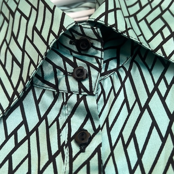 Suzy Shier Aqua colour Patterned shirt - Picture 5 of 7